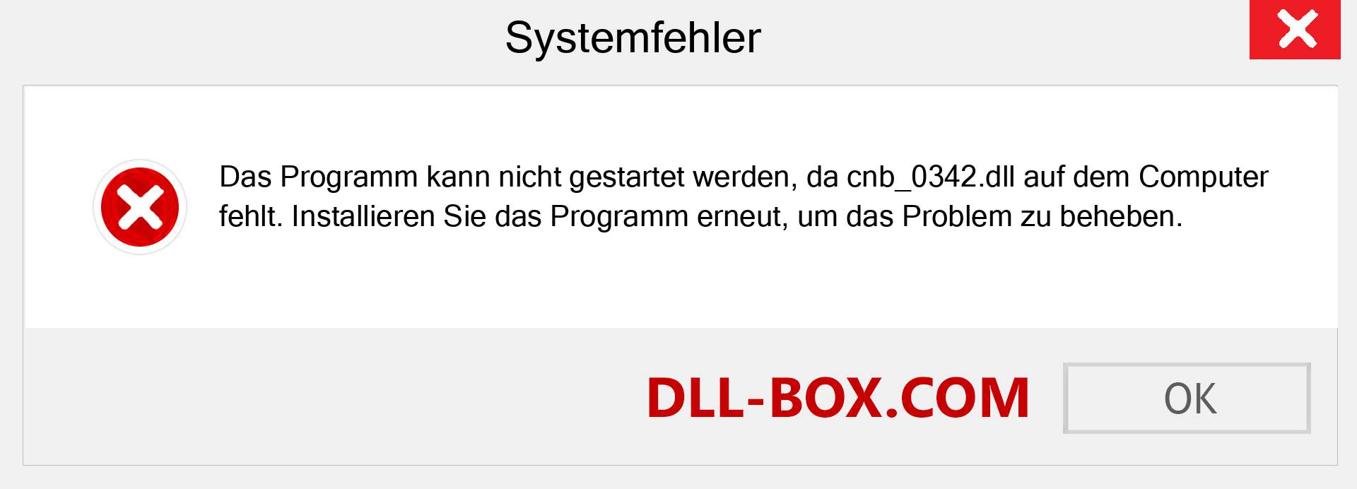 cnb_0342.dll-Datei fehlt?. Download für Windows 7, 8, 10 - Fix cnb_0342 dll Missing Error unter Windows, Fotos, Bildern