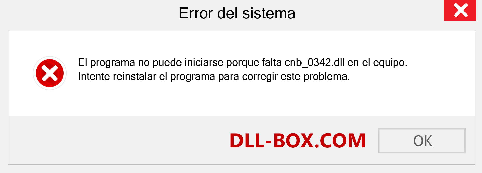 ¿Falta el archivo cnb_0342.dll ?. Descargar para Windows 7, 8, 10 - Corregir cnb_0342 dll Missing Error en Windows, fotos, imágenes